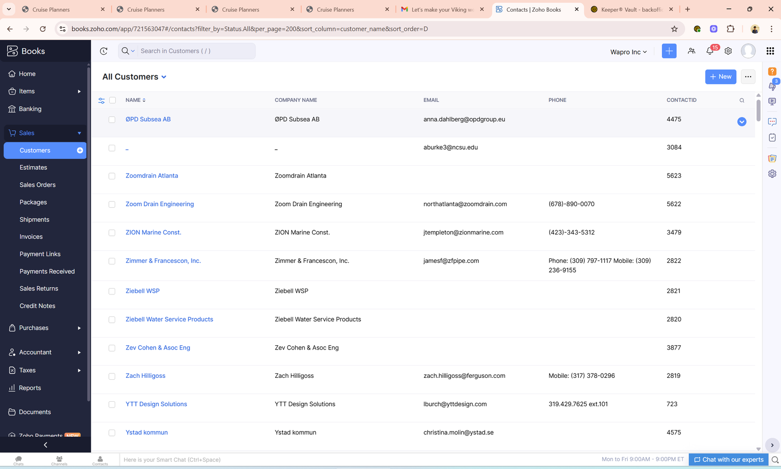 Zoho Creator customer record list